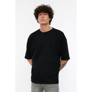 Trendyol Black Pánske Basic 100% Bavlnené Crew Krk Oversized Tričko S Krátkym Rukávom. Čierna S Trendyol Black Pánske Basic 100% Bavlnené Crew Krk Oversized Tričko S Krátkym Rukávom. Čierna S