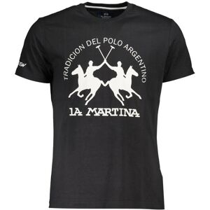 Pánske Tričko La Martina S Krátkym Rukávom Čierna L Pánske Tričko La Martina S Krátkym Rukávom Čierna L