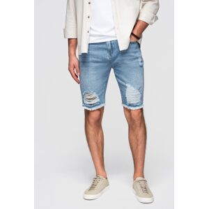 Ombre Men'S Short Denim Shorts With Rips And Holes - Light Blue Svetlomodrá S Ombre Men'S Short Denim Shorts With Rips And Holes - Light Blue Svetlomodrá S
