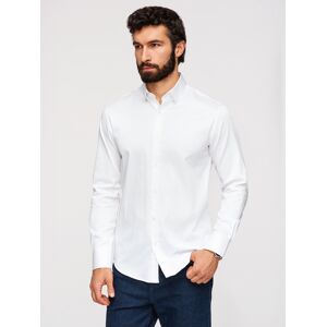 Ombre Pánska Slim Fit Košeľa V Saténovej Úprave - Biela Biela Xl Ombre Pánska Slim Fit Košeľa V Saténovej Úprave - Biela Biela Xl