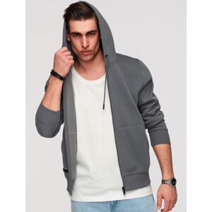 Ombre Men'S Unbuttoned Basic Sweatshirt - Graphite Šedá S Ombre Men'S Unbuttoned Basic Sweatshirt - Graphite Šedá S