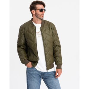Ombre Men'S Embossed Bomber Jacket - Olive Kaki L Ombre Men'S Embossed Bomber Jacket - Olive Kaki L
