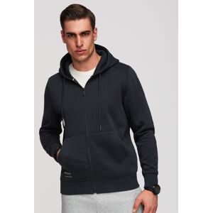 Ombre Men'S Unbuttoned Basic Sweatshirt - Black Čierna S Ombre Men'S Unbuttoned Basic Sweatshirt - Black Čierna S