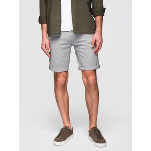 Ombre Men'S Classic Chino Shorts With Rolled Up Leg - Grey Šedá M Ombre Men'S Classic Chino Shorts With Rolled Up Leg - Grey Šedá M