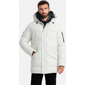 Ombre Outdoor Long Men'S Parka Jacket - White Šedá Xxl Ombre Outdoor Long Men'S Parka Jacket - White Šedá Xxl