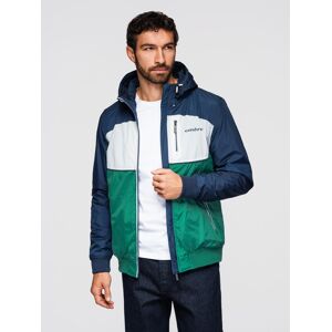 Ombre Lightweight Colorful Men'S Sports Jacket With Fleece - Green And Navy Blue Modrá M Ombre Lightweight Colorful Men'S Sports Jacket With Fleece - Green And Navy Blue Modrá M