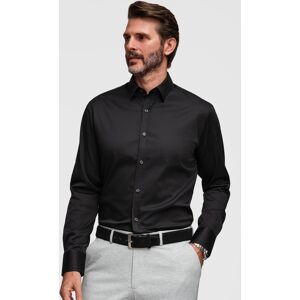 Ombre Classic Pánska Slim Fit Košeľa - Čierna Čierna Xl Ombre Classic Pánska Slim Fit Košeľa - Čierna Čierna Xl
