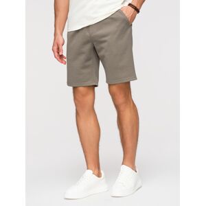 Ombre Pánske Štruktúrované Šortky - Khaki Kaki S Ombre Pánske Štruktúrované Šortky - Khaki Kaki S