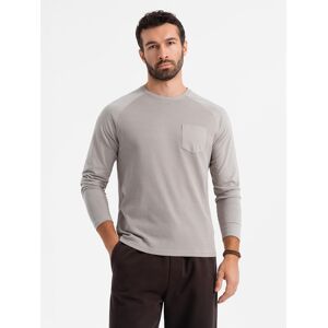 Ombre Men'S Longsleeve With "Waffle" Texture - Ash Šedá S Ombre Men'S Longsleeve With "Waffle" Texture - Ash Šedá S