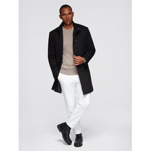 Ombre Fitted Structured Men'S High Collar Coat - Black Čierna M Ombre Fitted Structured Men'S High Collar Coat - Black Čierna M