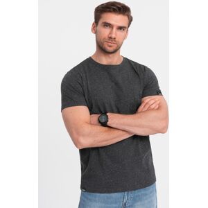 Ombre Men'S T-Shirt With Decorative Confetti Effect - Black Šedá S Ombre Men'S T-Shirt With Decorative Confetti Effect - Black Šedá S