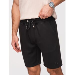 Ombre Pánske Regular Fit Úpletové Kraťasy - Čierne Čierna M Ombre Pánske Regular Fit Úpletové Kraťasy - Čierne Čierna M