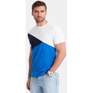 Pánske Trojfarebné Bavlnené Tričko Ombre Modrá Xxl Pánske Trojfarebné Bavlnené Tričko Ombre Modrá Xxl
