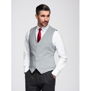 Ombre Fitted Structured Men'S Vest With Patch Pockets - Grey Melange Šedá L Ombre Fitted Structured Men'S Vest With Patch Pockets - Grey Melange Šedá L