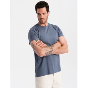 Ombre Basic Men'S Classic Cotton T-Shirt - Dark Blue Šedá S Ombre Basic Men'S Classic Cotton T-Shirt - Dark Blue Šedá S