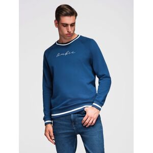 Ombre Men'S Raglan Sleeve Sweatshirt With Contrasting Details - Dark Blue Modrá Xl Ombre Men'S Raglan Sleeve Sweatshirt With Contrasting Details - Dark Blue Modrá Xl