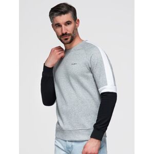 Ombre Tri-Color Men'S Sweatshirt With Raglan Sleeves - Gray Šedá S Ombre Tri-Color Men'S Sweatshirt With Raglan Sleeves - Gray Šedá S