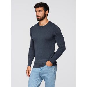 Ombre Basic Men'S Viscose Classic Sweater With Round Neckline - Navy Blue Melange Čierna S Ombre Basic Men'S Viscose Classic Sweater With Round Neckline - Navy Blue Melange Čierna S