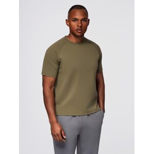 Ombre Men'S Comfort Fit T-Shirt With Raglan Sleeves - Olive Šedá S Ombre Men'S Comfort Fit T-Shirt With Raglan Sleeves - Olive Šedá S