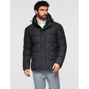 Ombre Men'S Lightweight Jacket With Mesh Lining And Hood - Black Šedá L Ombre Men'S Lightweight Jacket With Mesh Lining And Hood - Black Šedá L