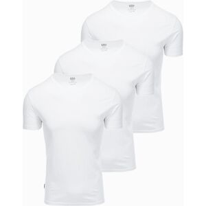 Ombre Set Of Men'S Basic Cotton Shirts With Round Neckline - 3x White Biela Xxl Ombre Set Of Men'S Basic Cotton Shirts With Round Neckline - 3x White Biela Xxl