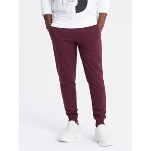 Ombre Men'S Basic Cotton Jogger Sweatpants - Maroon Tmavočervená Xl Ombre Men'S Basic Cotton Jogger Sweatpants - Maroon Tmavočervená Xl