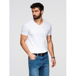 Ombre Basic Men'S Classic Cotton T-Shirt With A Crew Neckline - White Šedá Xl Ombre Basic Men'S Classic Cotton T-Shirt With A Crew Neckline - White Šedá Xl