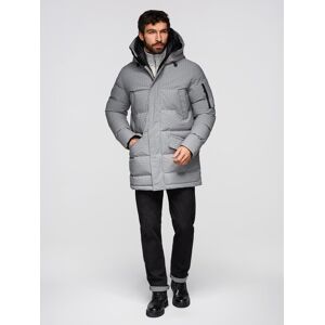 Ombre Outdoor Long Men'S Parka Jacket - Gray Šedá M Ombre Outdoor Long Men'S Parka Jacket - Gray Šedá M