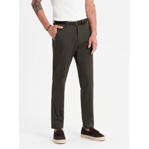 Ombre Men'S Regular Fit Chino Pants With Fine Texture - Dark Green Biela S Ombre Men'S Regular Fit Chino Pants With Fine Texture - Dark Green Biela S
