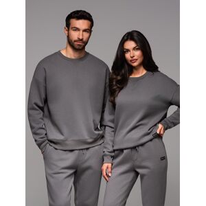 Ombre Unisex Classic Sweatshirt With Round Neckline - Grey Šedá Xs Ombre Unisex Classic Sweatshirt With Round Neckline - Grey Šedá Xs