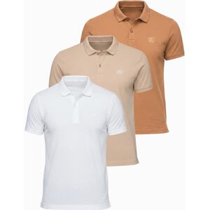 Ombre Pánske Polo Tričko - Set Biele/biele/svetlohnedé Biela Xl Ombre Pánske Polo Tričko - Set Biele/biele/svetlohnedé Biela Xl