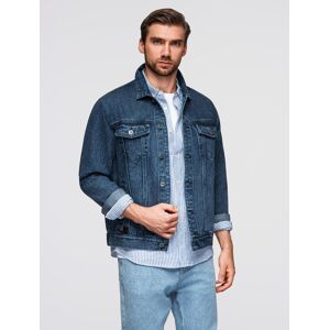 Ombre Men'S Denim Katana Jacket With Washem - Blue Modrá Xl Ombre Men'S Denim Katana Jacket With Washem - Blue Modrá Xl