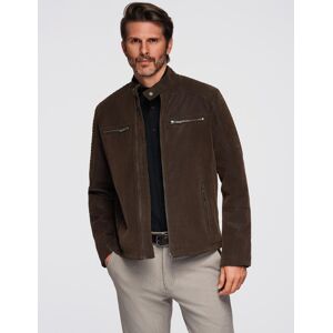 Ombre Men'S Stylish Eco Leather Biker Jacket With Collar Čierna S Ombre Men'S Stylish Eco Leather Biker Jacket With Collar Čierna S