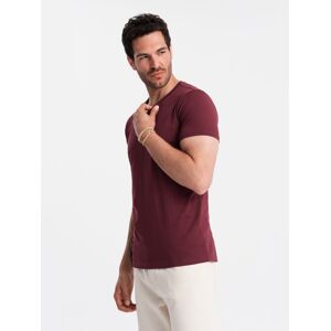 Ombre Basic Men'S Cotton Classic Tee Shirt With A V-Neck - Maroon Tmavočervená 4xl Ombre Basic Men'S Cotton Classic Tee Shirt With A V-Neck - Maroon Tmavočervená 4xl