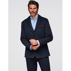 Ombre Men'S Knitted Jacket With A Fitted Cut - Navy Blue Modrá L Ombre Men'S Knitted Jacket With A Fitted Cut - Navy Blue Modrá L