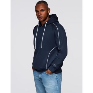 Ombre Men'S Sweatshirt With Contrast Stitching And Hood - Navy Blue Modrá Xl Ombre Men'S Sweatshirt With Contrast Stitching And Hood - Navy Blue Modrá Xl