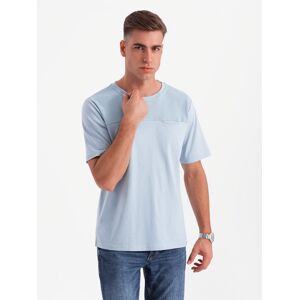 Ombre Men'S Loose Fit T-Shirt With Pocket - Blue Šedá S Ombre Men'S Loose Fit T-Shirt With Pocket - Blue Šedá S