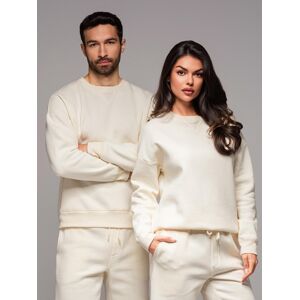 Ombre Classic Unisex Sweatshirt With Round Neckline - Cream Biela M Ombre Classic Unisex Sweatshirt With Round Neckline - Cream Biela M