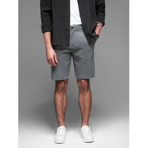 Ombre Men'S Slim Fit Short Shorts In Structured Melange Knit - Black Šedá M Ombre Men'S Slim Fit Short Shorts In Structured Melange Knit - Black Šedá M