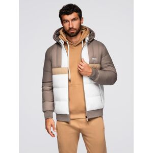 Ombre Colorful Retro Men'S Sports Jacket - Beige And White Biela S Ombre Colorful Retro Men'S Sports Jacket - Beige And White Biela S