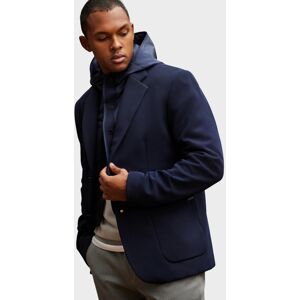 Ombre Men'S Jacket With Hooded Lining And High Collar - Navy Blue Modrá M Ombre Men'S Jacket With Hooded Lining And High Collar - Navy Blue Modrá M