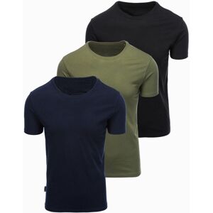 Ombre Basic Bavlnené Tričká Pre Mužov - Čierna/zelená/khaki Čierna L Ombre Basic Bavlnené Tričká Pre Mužov - Čierna/zelená/khaki Čierna L