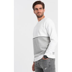 Ombre Men'S Oversize Sweatshirt With Contrasting Color Combination Biela Xxl Ombre Men'S Oversize Sweatshirt With Contrasting Color Combination Biela Xxl