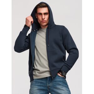 Ombre Men'S Unbuttoned Basic Sweatshirt - Navy Blue Čierna M Ombre Men'S Unbuttoned Basic Sweatshirt - Navy Blue Čierna M