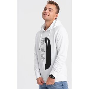 Ombre Men'S Printed Hoodie Sweatshirt - White Biela L Ombre Men'S Printed Hoodie Sweatshirt - White Biela L