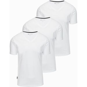 Ombre Set Of Shirts With V Neckline And Elastane And Subtle Logo 3-Pack Biela S Ombre Set Of Shirts With V Neckline And Elastane And Subtle Logo 3-Pack Biela S