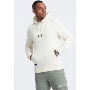 Ombre Men'S Basic Cotton Kangaroo Hooded Sweatshirt - Cream Biela Xl Ombre Men'S Basic Cotton Kangaroo Hooded Sweatshirt - Cream Biela Xl