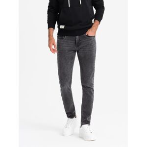 Ombre Men'S Tailored Denim Slim Fit Pants With Elastane - Graphite Šedá S Ombre Men'S Tailored Denim Slim Fit Pants With Elastane - Graphite Šedá S