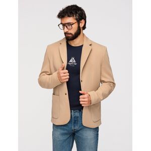 Ombre Men'S Jacket With High Collar And Hood - Light Brown Krémová M Ombre Men'S Jacket With High Collar And Hood - Light Brown Krémová M