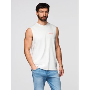 Ombre Biele Pánske Tielko Bez Rukávov Biela S Ombre Biele Pánske Tielko Bez Rukávov Biela S